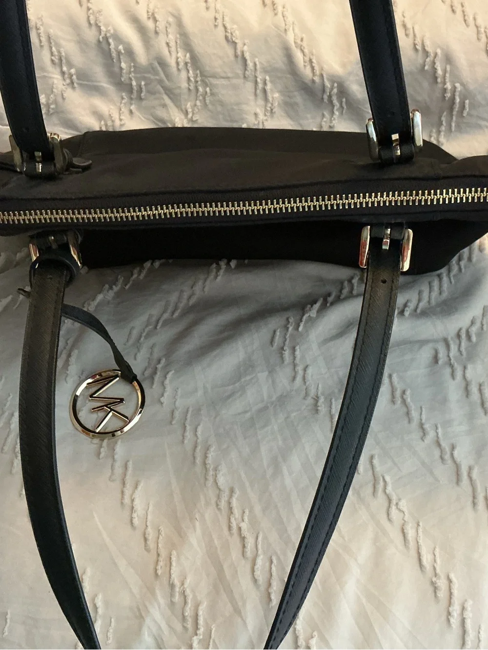Michael Kors CORINNE Leather LG Shoulder Black Crossbody Handbag